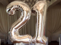 21st Balloon Decor Stands - White & Silver